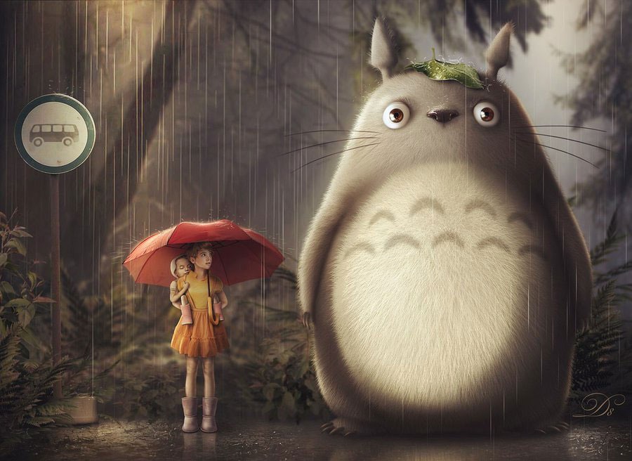 动漫角色插画欣赏：龙猫(Totoro)