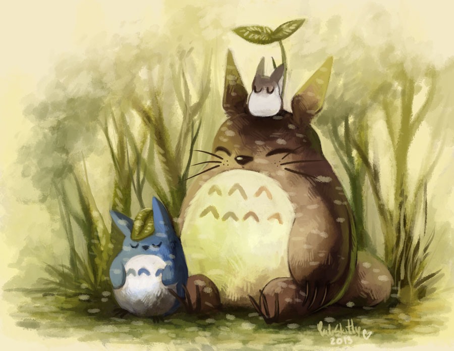 动漫角色插画欣赏：龙猫(Totoro)