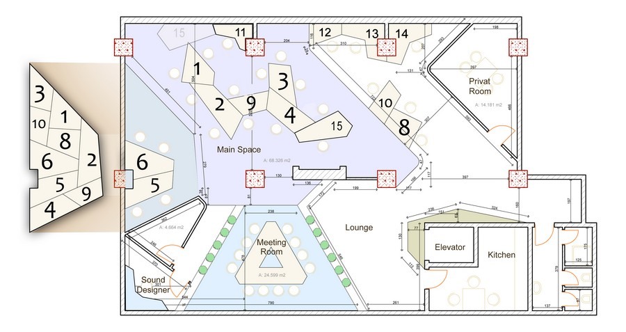 太空飞船般的游戏工作室办公空间设计