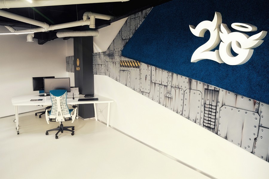 太空飞船般的游戏工作室办公空间设计