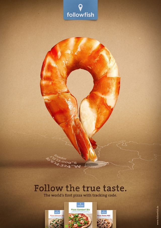 Followfish披萨广告:跟踪每一种食材的来源