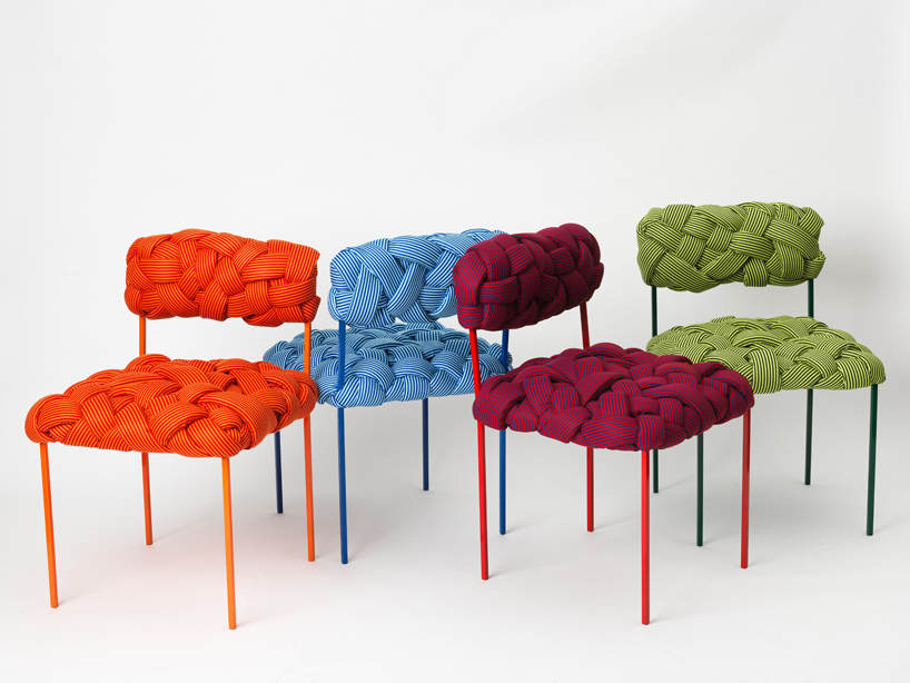 Humberto Damata:独特的彩色条纹编织椅