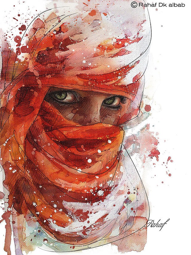 叙利亚艺术家Rahaf Dk Albab肖像插画欣赏