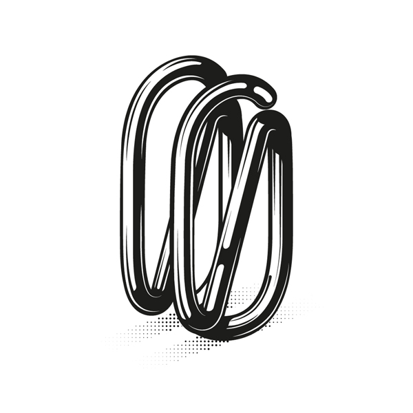 Baimu漂亮的金属管道字体设计