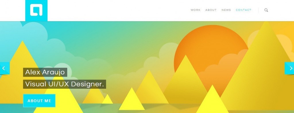 现代网页设计配色欣赏:黄色和蓝色