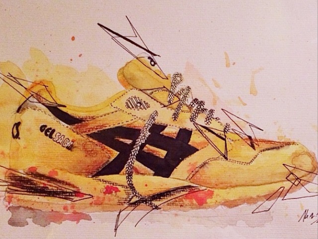 Flo Belvedere运动鞋水彩风格插画欣赏