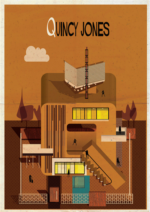 Federico Babina: 字母组成的经典建筑插画