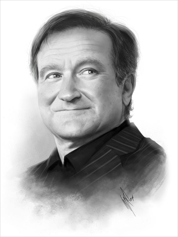 插画作品欣赏:致敬喜剧大师罗宾·威廉姆斯(Robin Williams)