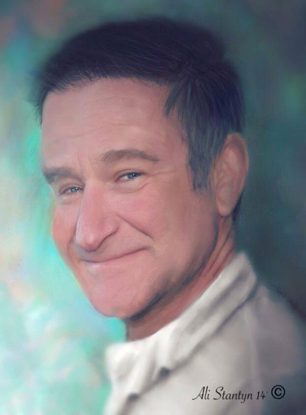 插画作品欣赏:致敬喜剧大师罗宾·威廉姆斯(Robin Williams)