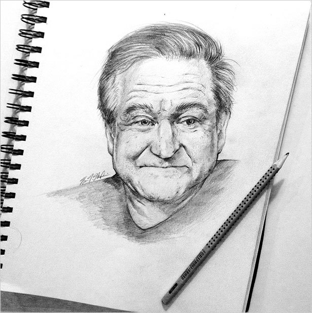 插画作品欣赏:致敬喜剧大师罗宾·威廉姆斯(Robin Williams)