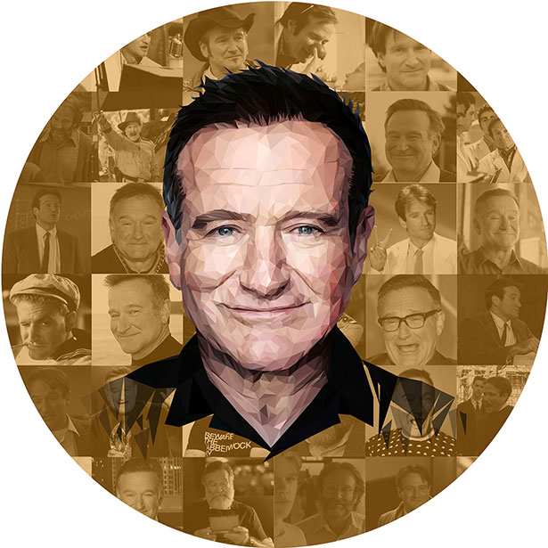 插画作品欣赏:致敬喜剧大师罗宾·威廉姆斯(Robin Williams)