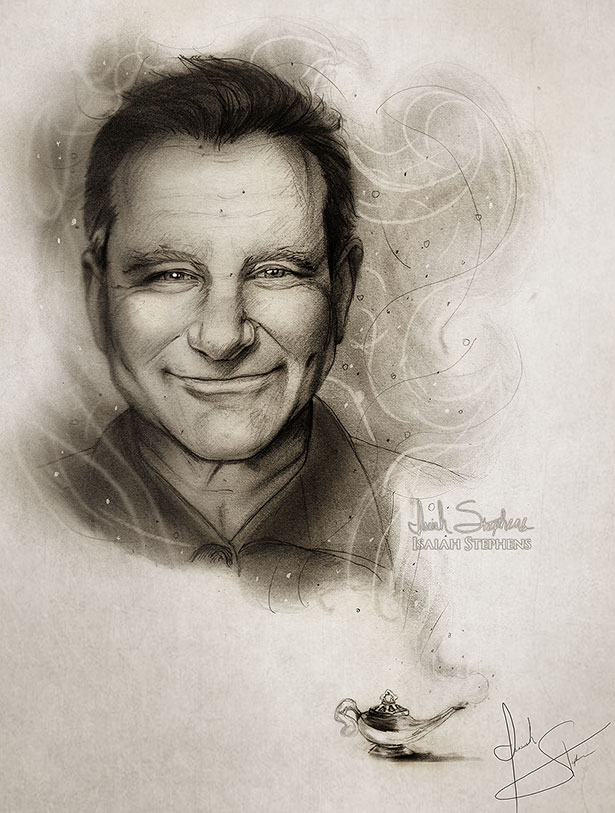 插画作品欣赏:致敬喜剧大师罗宾·威廉姆斯(Robin Williams)