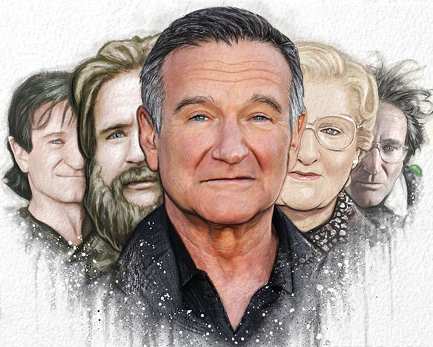 插画作品欣赏:致敬喜剧大师罗宾·威廉姆斯(Robin Williams)