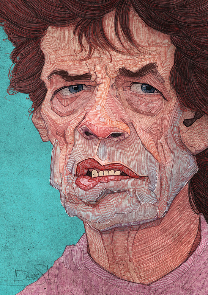Stavros Damos:滚石乐队(The Rolling Stones)成员肖像插画欣赏