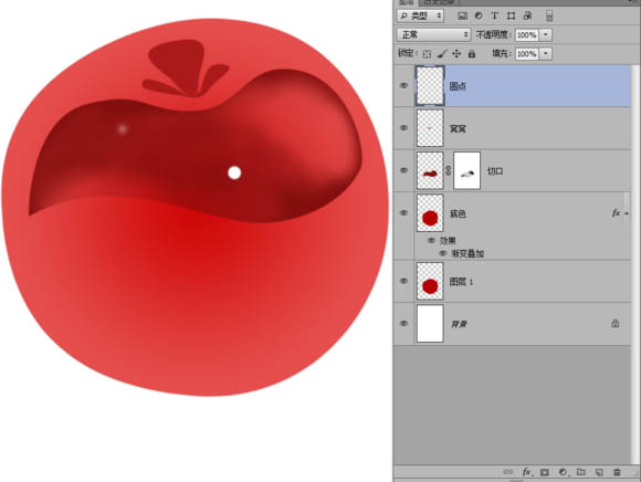 Photoshop制作晶莹剔透的红色樱桃