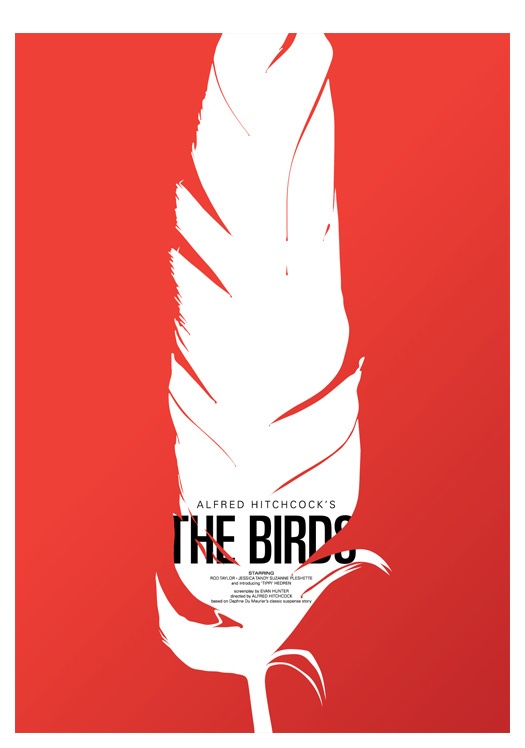 希区柯克电影《鸟》海报的再设计
