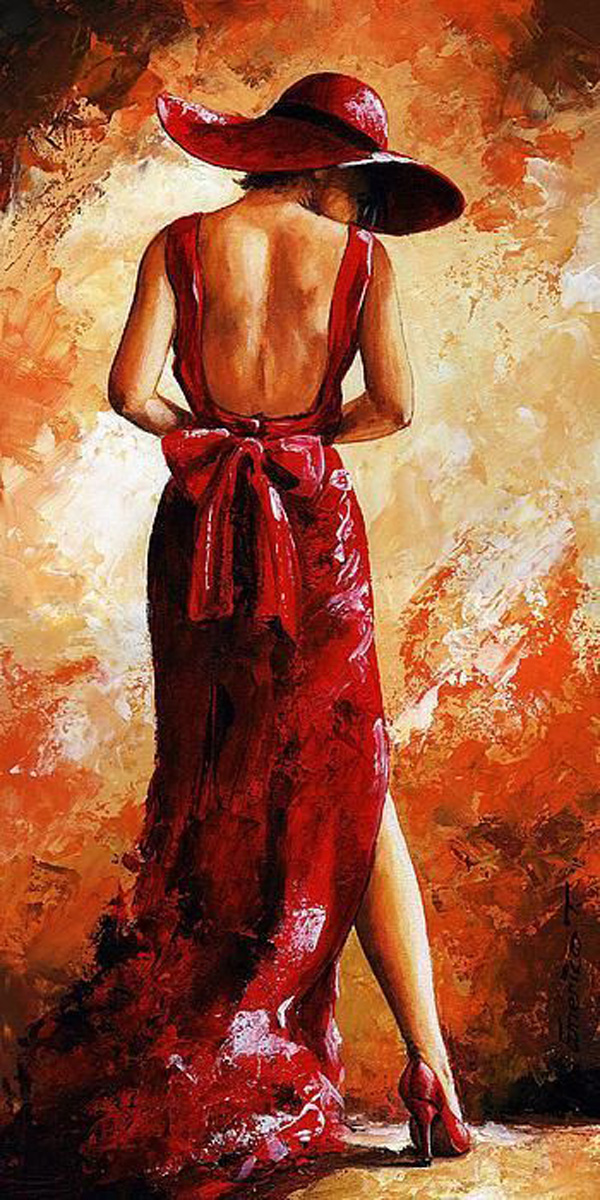 火热的红色:Emerico Imre Toth时尚女郎绘画作品