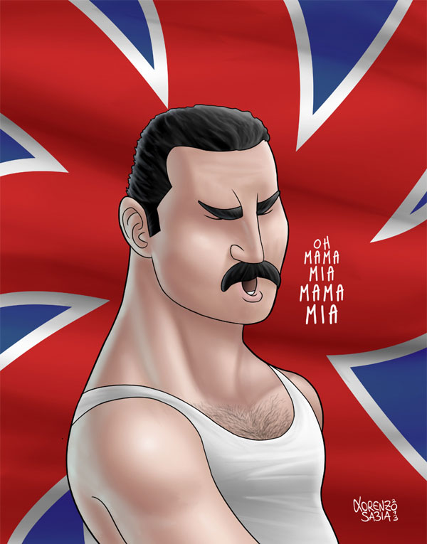 25张最美插画纪念Freddie Mercury(皇后乐队主唱)