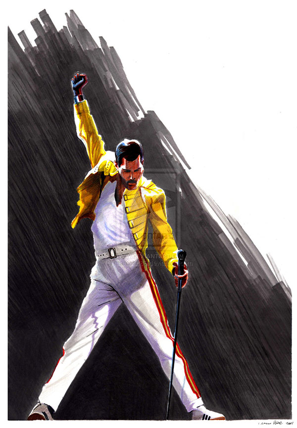 25张最美插画纪念Freddie Mercury(皇后乐队主唱)