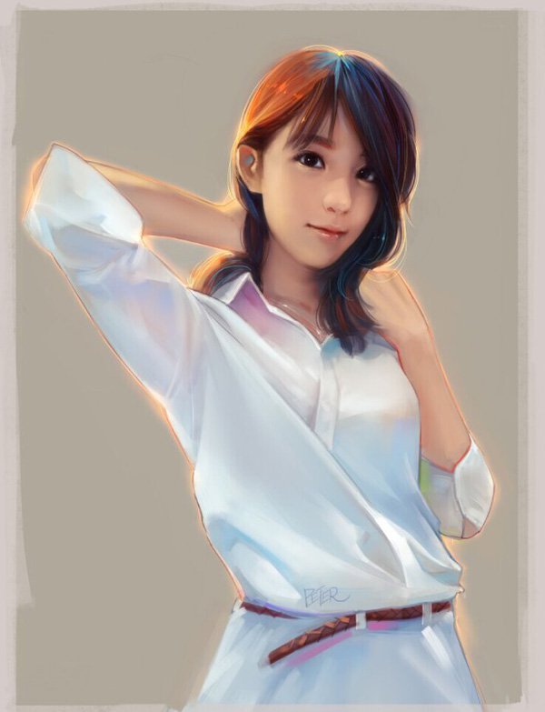 XiaoJi漂亮的女孩肖像插画欣赏