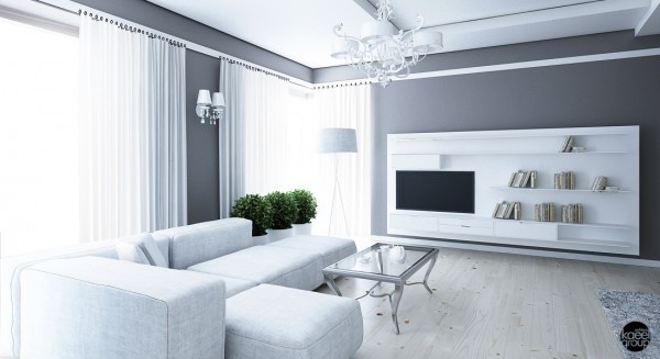 3个优雅清新的白色公寓设计欣赏