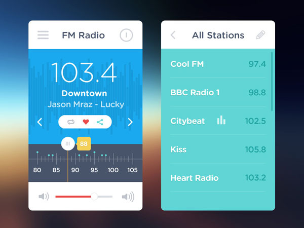 30个收音机app界面UI设计欣赏