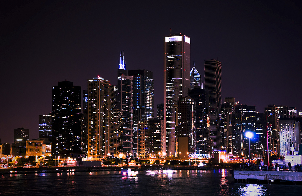 迷人的城市灯光夜景摄影