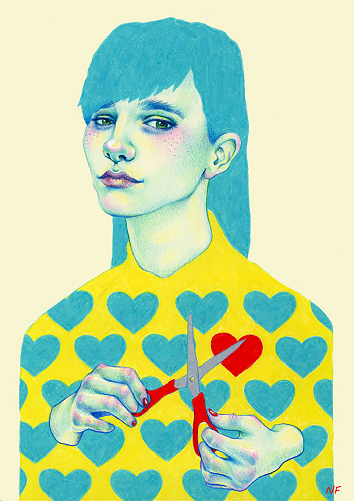 Natalie Foss彩色铅笔肖像插画欣赏
