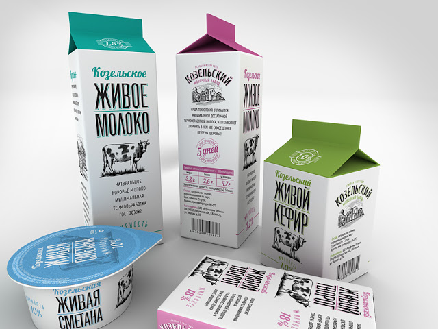 Kozelsk牛奶包装设计