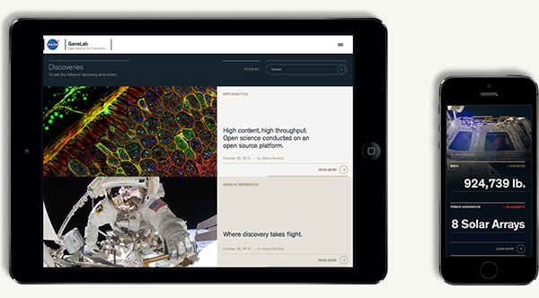 NASA GeneLab网页界面设计