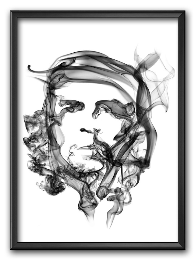 名人和超级英雄的惊人活力:Octavian Mielu烟雾肖像插画