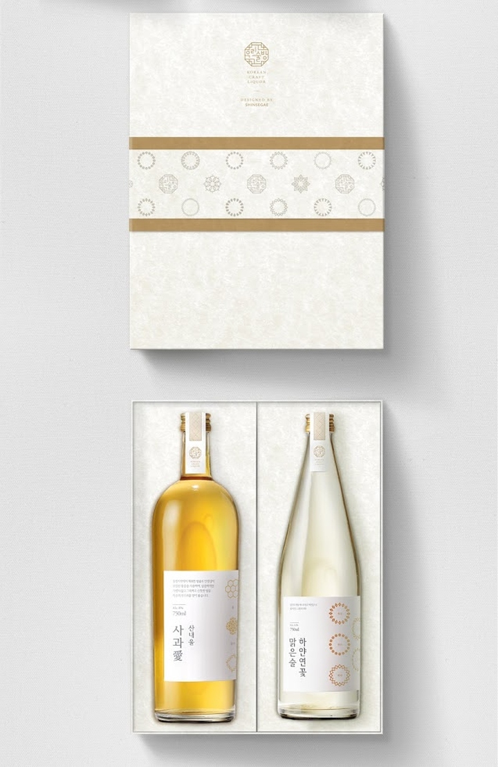 韩国米酒和红酒包装设计