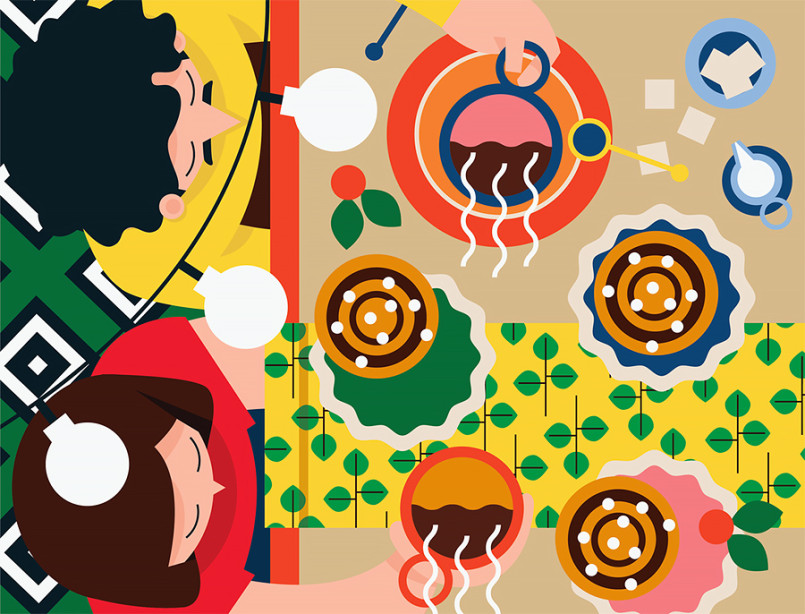 饱和的色彩和图腾意象的线条:Kiki Ljung插画欣赏
