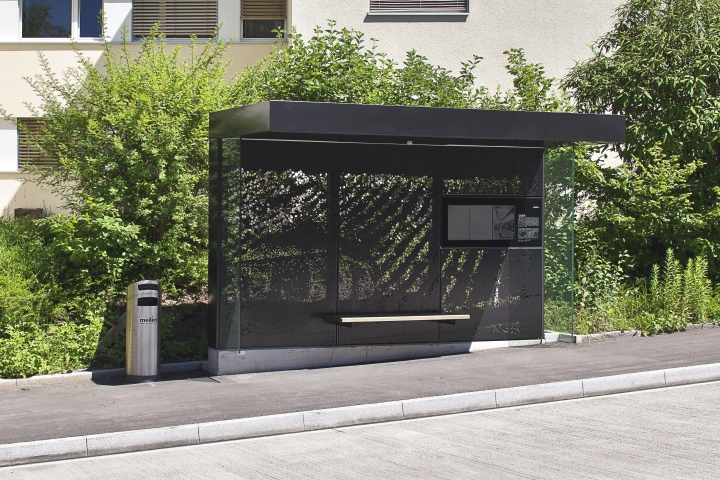 创意的穿孔板图案:优雅的瑞士巴士站设计