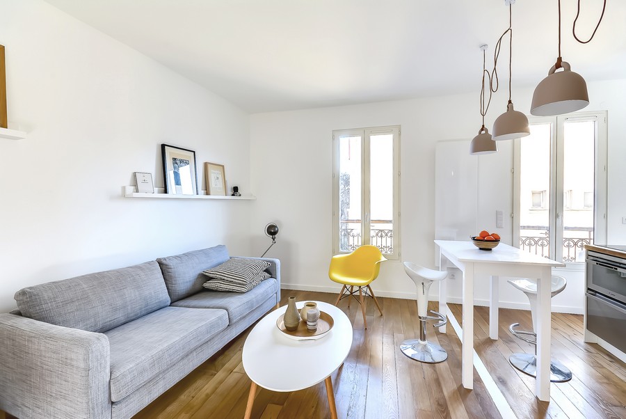 创意布局的大储纳空间:巴黎30平小公寓设计