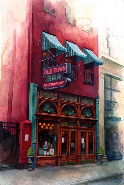 Stephen Gardner细腻画笔下的酒吧和咖啡馆