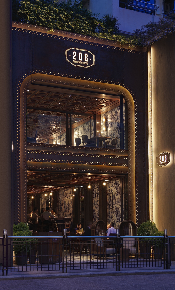 融合东西方美学的香港208 DUECENTO OTTO餐厅空间设计