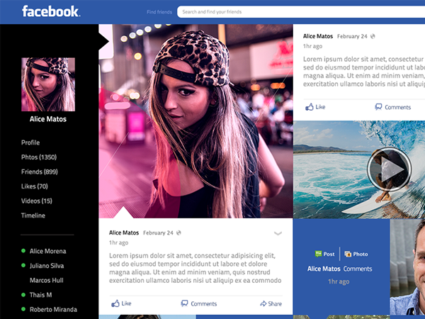 Facebook用户体验(UX)概念设计欣赏