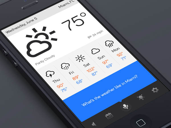 50个天气移动应用UI界面设计