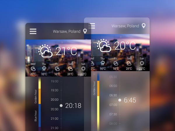 50个天气移动应用UI界面设计
