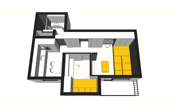 巧妙的空间利用:50平米小公寓设计