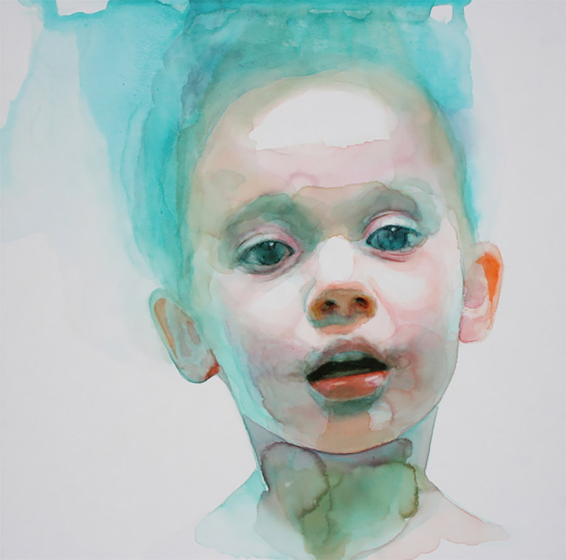 Ali Cavanaugh可爱的儿童水彩肖像画