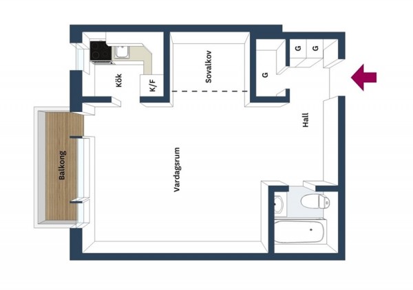 4个阁楼床小户型公寓设计