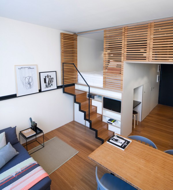 4个阁楼床小户型公寓设计