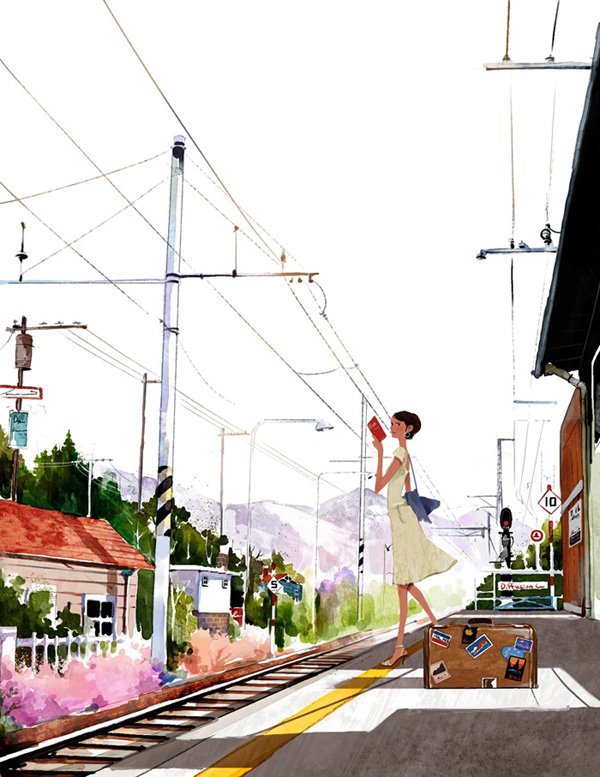 韩国Ji Hyuk Kim可爱唯美的水彩插画