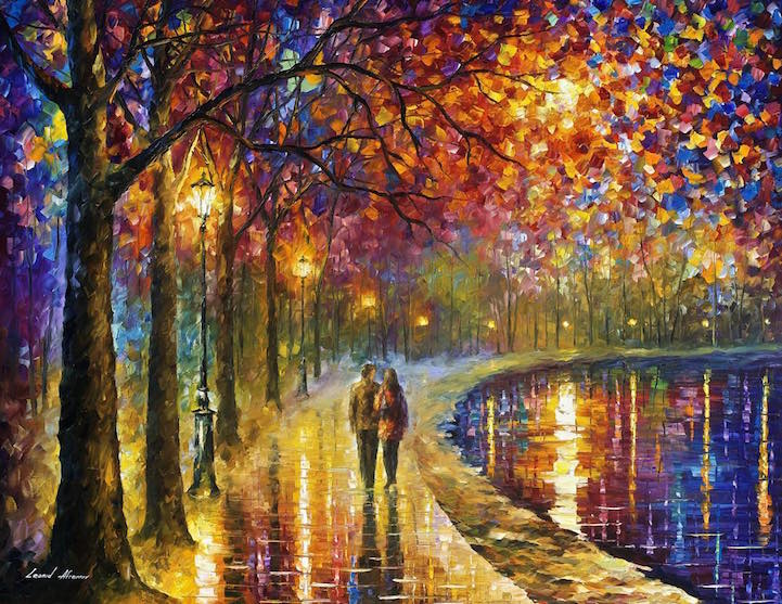 Leonid Afremov秋天风景油画欣赏