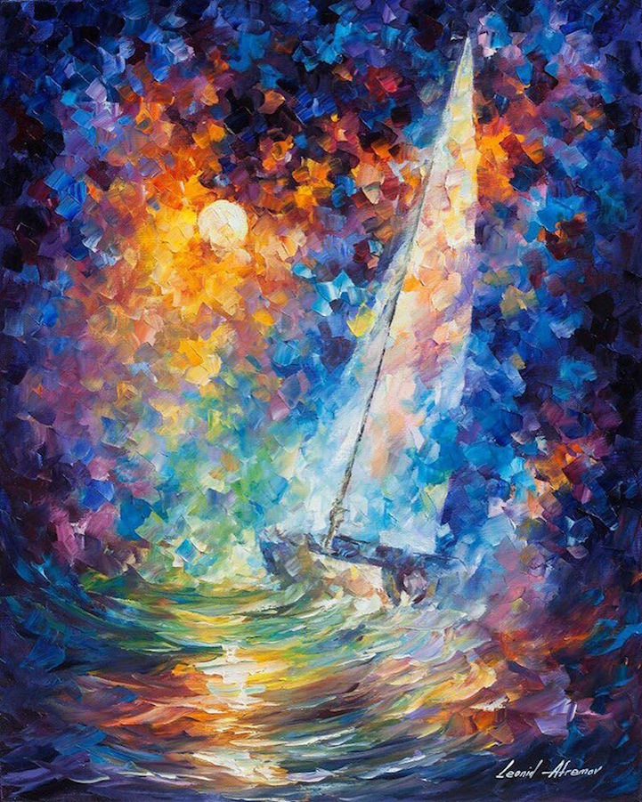 Leonid Afremov秋天风景油画欣赏