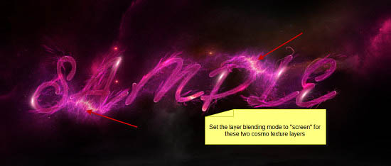 Photoshop制作梦幻的紫色星云发光字