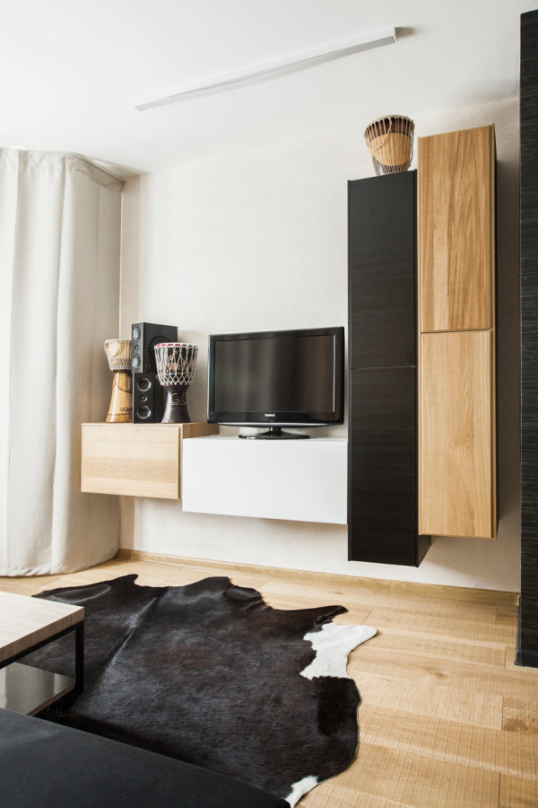 俄罗斯Odintsovo 46平黑色系小公寓设计