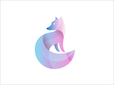 30款重叠渐变效果动物logo设计